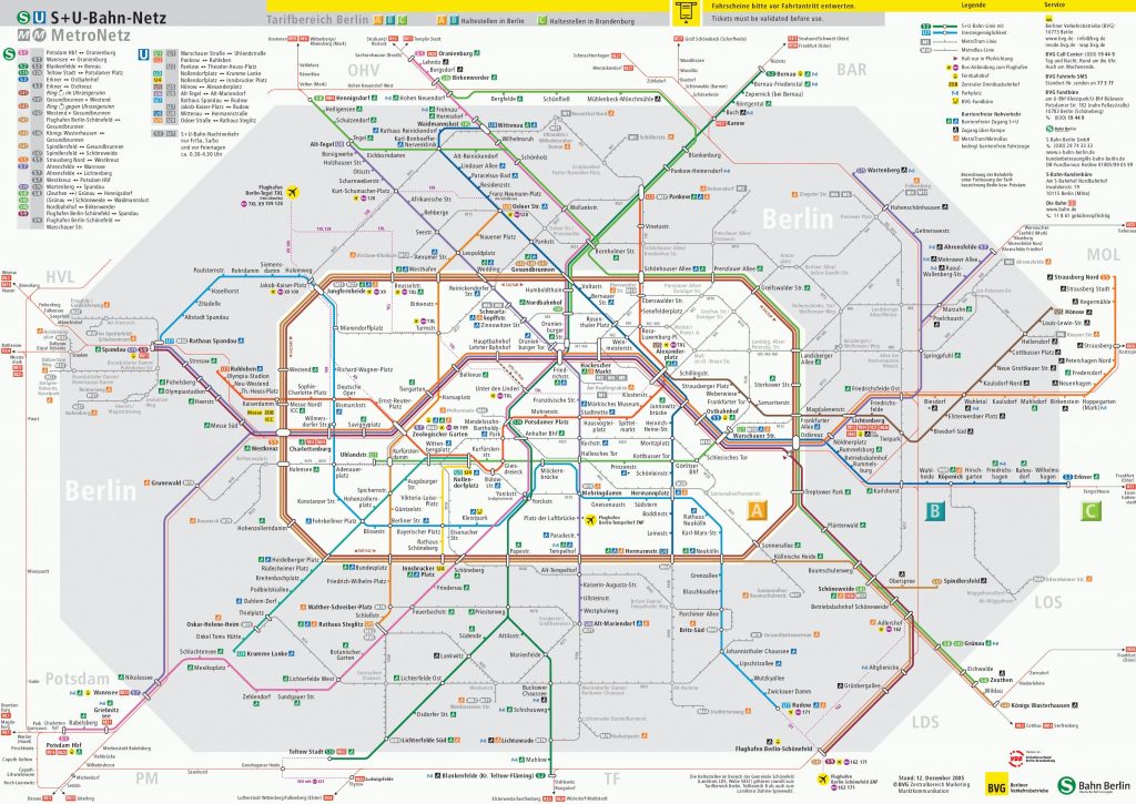 Mapa transporte em Berlim